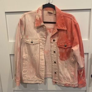 Vintage pink tie dye denim jean jacket